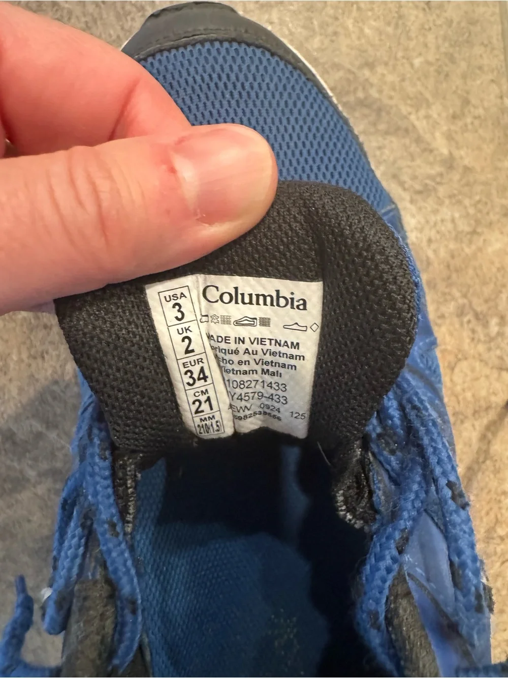 Columbia Blue and Black Mesh Trail Shoe